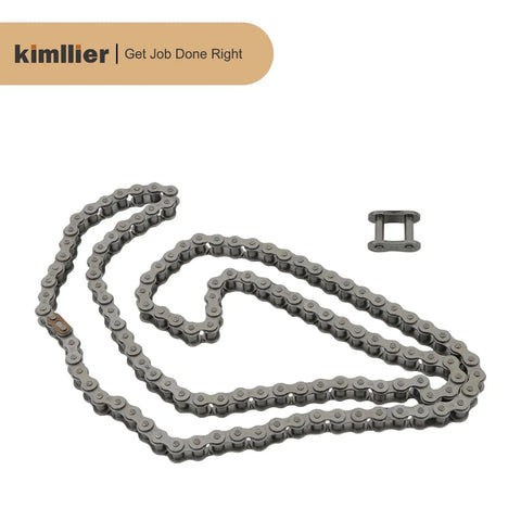 ANSI 80 Roller Chain, 120 Links, 10 Feet, Carbon Steel, Heat Treated For Durability, Includes 1 Connecting Link