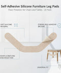 Image showing Self Adhesive Silicone Floor Protectors For Furniture Legs That Let Chairs And Tables Glide Smoothly Across Hardwood Tile And Laminate Floors While Preventing Scratches No Scratch Drama 3.3 By 1.5 Inches 20 Count with strong self-adhesive backing and universal fit for furniture legs.