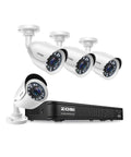 All In One Outdoor And Indoor 8 Channel Home Security System With 4 1080P Bullet Cameras And 5MP Lite DVR showcased