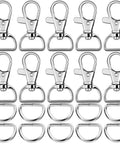 Legit Heavy Duty Swivel Snap Hooks And D Rings With 1 Inch Openings, zinc alloy for lanyard and keychain crafting.