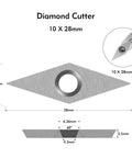 Shop Tested Heavy Duty Tungsten Carbide Cutter Inserts With Screws For Wood Lathe Tools Includes 10 Pieces displaying a diamond cutter 10 X 28mm.