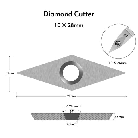 Shop Tested Heavy Duty Tungsten Carbide Cutter Inserts With Screws For Wood Lathe Tools Includes 10 Pieces displaying a diamond cutter 10 X 28mm.