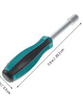 Side view of Half Inch Hollow Shaft Nut Driver With Anti Slip Rubber Handle For Protruding Screw Removal And Precise Circuit Board Repair In Tight Workspaces Built Tough From 45 Steel For Long Lasting Service