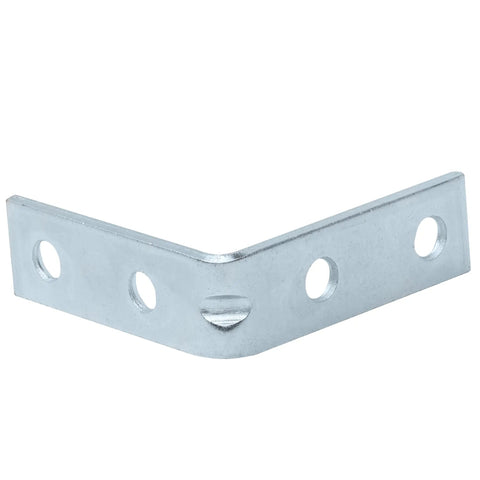 100 Pack Tough As Nails L Shaped Corner Braces 2 Inch 14 Gauge Zinc Coated Steel Angle Brackets For DIY Projects close-up view