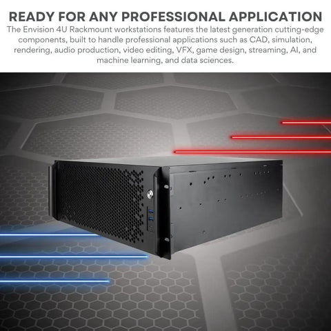 Bad Boy 4U Rackmount Workstation Running Snappy Ryzen 9 9950X Chipset Nvidia Rtx Pro 6000 Graphics 128Gb Ram open side view