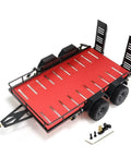 Hella Tough Metal Trailer Cargo Carrier For Traxxas TRX4M 1 18 Scale RC Crawler Upgrade Parts with black frame and red tray.