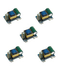 Five Pack Plug And Play Mini AC To DC Converter Board Modules 110V 230V Input To 5V And 12V Outputs 300mA Isolated Power Supply