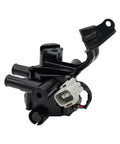 Shop Grade Heater Control Water Valve And Coolant Flow Regulator Assembly For Toyota Prius Hybrid 1.5L 2004 Through 2009 No Headache Direct Bolt In Rig Ready Upgrade, black plastic assembly with hose connections.