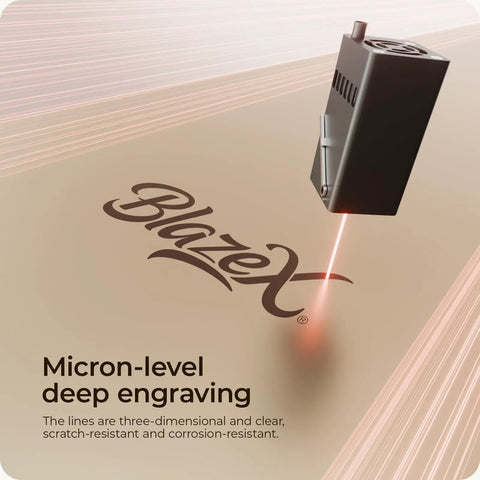 1064Nm Infrared Laser Head For M3 Series Engraving Module With 1W Power marking "Blazex" on a metal surface