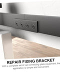 Track Mending Plates Heavy Duty Bracket Connector For Barn Door Tracks Seamless Repair For Sliding Doors And Furniture Durable Carbon Steel 4 Hole Brace Plates installed on wall