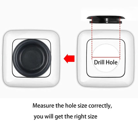Diagram showing installation of a rubber grommet, part of the 200 Piece Rubber Grommet Set With 7 Sizes For DIY Wiring.