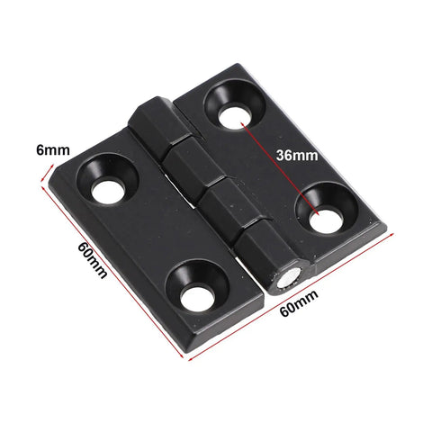 Rotating Concealed Hinges For Jewelry Box Cabinet Drawer Black Zinc Alloy Mini Butt Hinge 60x60mm 2pcs Easy Install Beefy Heavy Duty Wear Resistant Strong Load Bearing Replacement For Damaged Or Worn Out Doors, close-up view