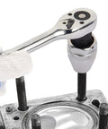 Using Damaged Bolt And Stud Extractor Tool For Three Eighths Inch Drive Heavy Duty Fits One Quarter To One Half Inch Studs on engine block