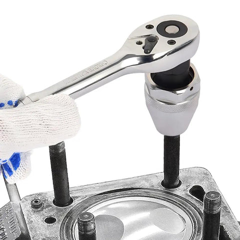 Using Damaged Bolt And Stud Extractor Tool For Three Eighths Inch Drive Heavy Duty Fits One Quarter To One Half Inch Studs on engine block