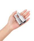 Heavy Duty Metal Replacement Tips Kit For Telescopic Extension Poles With Three Quarters Inch Threaded Tips, Easy Install No Fuss Repairs, Fits Most Poles With Three Quarters Inch Diameter, Compatible With Extend-A-Reach DocaPole Poles, silver aluminum tips in hand