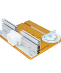 Universal Aluminum Router Table Insert Flip Plate with pre-drilled base and miter gauge for precision routing tasks.