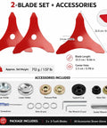 Top Rated Heavy Duty 3 Tooth Brush Cutter Blades For Yard Machines Y28 Plus More Models with accessories, red steel, 8.86 inch blades.