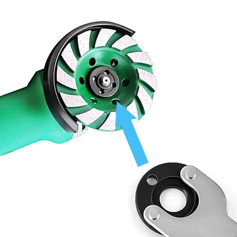 Heavy Duty Tough As Nails Angle Grinder Wrench Set With Smooth Threading And A Sick Tight Lock For Fast Blade Swaps On Any Standard 5/8-11 Spindle workshop angle grinder with blade and wrench attachment.