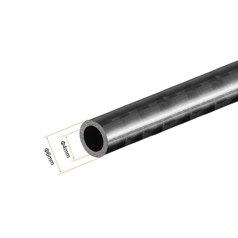 Carbon Fiber Round Tube 6mm OD by 4mm ID 400mm Length With 3K Glossy Wrap For RC Airplane Quad Copter Projects Two Piece Set