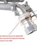 Close-up of zinc alloy rotary sprinkler connector showing adjustable retaining ring, part of 1.5 Inch Zinc Alloy Rotary Sprinkler For Farm, Lawn And Garden, Big Coverage 360 Degree Adjustable Spray, High Flow Watering Gun, Durable Yard Sprinkler System, Easy Setup, Pack Of 2.