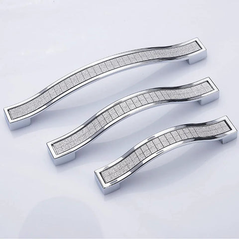 Bling Crystal Door And Drawer Pulls Knobs Set 6 Pack Modern European Style Square Rhinestone Handles for dresser, wardrobe, cupboard.