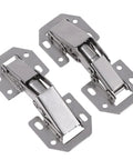 Ten Piece NoDrill Furniture Hinges Delivering NoFuss Cabinet Mounts And ZeroSlot Setup For Swift Window Cupboard Repairs A Slick Hardware Kit That Takes Drilling Headaches Away While Securing Doors Daily, showing two durable zinc alloy hinges.