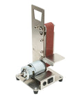 Jauarta Mini Belt Sander With Aluminum Alloy Body side view showcasing heavy duty sander for polishing and grinding metal wood plastic.