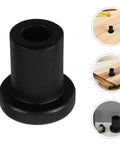 Sliding Barn Door Wall Track Spacers Kit 3 PCS Carbon Steel Heavy Duty Supports, close-up of black spacer with installation examples.