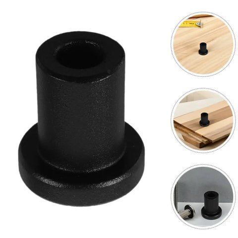 Sliding Barn Door Wall Track Spacers Kit 3 PCS Carbon Steel Heavy Duty Supports, close-up of black spacer with installation examples.