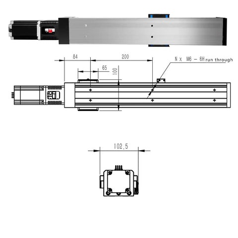FSK80 15mm Double Guide Rails Linear Module With Ball Screw Linear Stage For CNC Gantry NEMA24 Stepper Motor 300mm Stroke