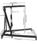 Tough As Nails Folding Engine Hoist With Hydraulic Motor Crane Lift dimensions and specifications for heavy lifting tasks.
