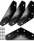 Four Pack Corner Brackets 66mm By 66mm Right Angle Shelf Braces Triangle Metal Corners For Wood Desk Edge 90 Degree Beefy Built Support