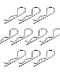 Hair Pin Cotter Pins 3mm By 60mm R Shaped Trailer Fastener Kit For Tractor And Mower Hitches Carbon Steel Galvanized Finish 10 Pieces