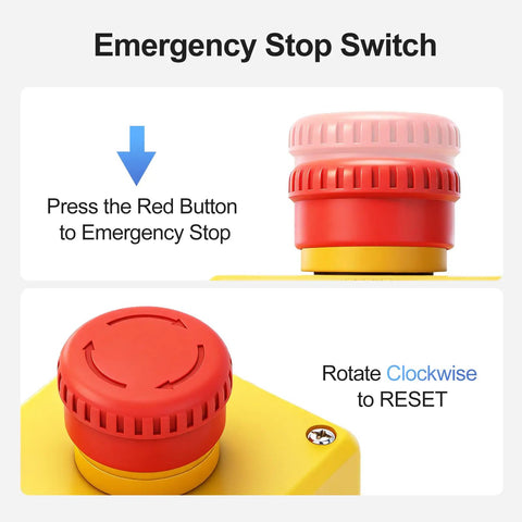 Red Emergency Stop Push Button Switch With Weatherproof Enclosure 1NC 10A 660V for Industrial Control Panels