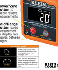 Digital Level And Angle Gauge Tool Kit With Magnetic Base And Plumbers Straps, Reverse Contrast Display, close-up view of buttons