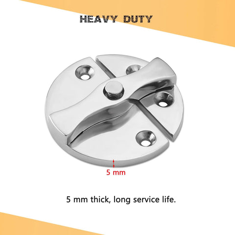 Heavy Duty Marine Boat Door Catch Latch in 316 Stainless Steel for Superior Corrosion Resistance, 5 mm thick, polished round latch