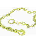 6 Foot Steel Tugger Chain With Anti Backlash Design, shown with large ring and spring-loaded hook for ATV tool hookups