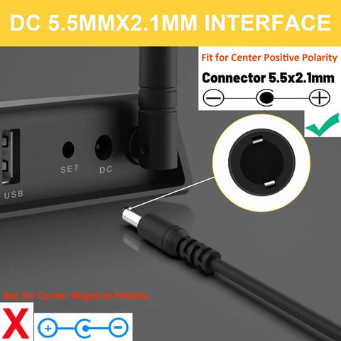 9V AC Power Adapter Cord For Home Gym Elliptical And Upright Bikes 10Ft Replacement Cable showing 5.5mmx2.1mm interface