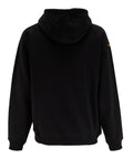 Back view of Men's Carrier Hoodie Black Pullover Sweatshirt With Front Pockets, Durable PolyCotton Blend, Ribbed Hem And Cuffs For A Secure Fit