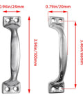 12Pcs Stainless Steel Gate Handles 3.94 Inch 100mm Silver Outdoor Door Handles with measurements