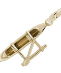 Gold Plated Sterling Silver Outrigger Canoe Charm Pendant For Necklace, Nautical Vibe Jewelry With Ocean Flair, Bright Gold Finish
