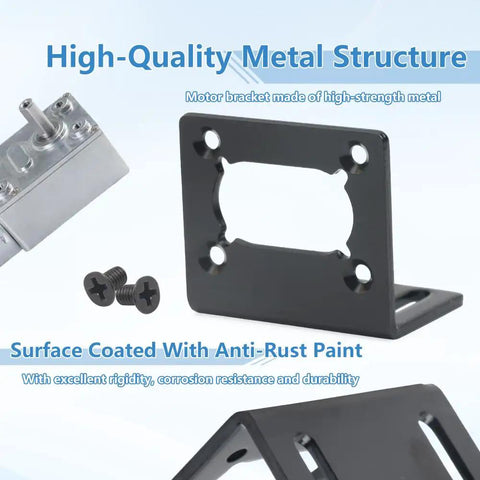 2 Pack 370 DC Motor Mounting Bracket With Worm Gear Fixed Holder And Screws For DIY Builds in high-strength metal