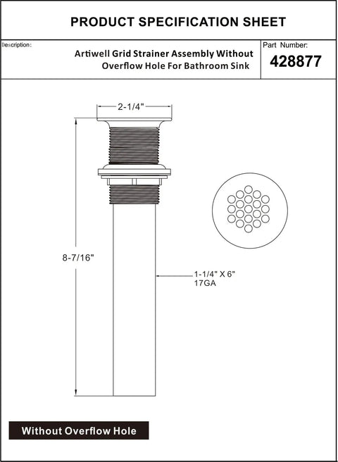 Boss Grade Chrome Grid Drain Strainer Assembly For Bathroom Sink With CO Plug Zero Overflow Design Built From Rust Proof Stainless Steel That Slays The Look While Shielding Your Lavatory Everyday