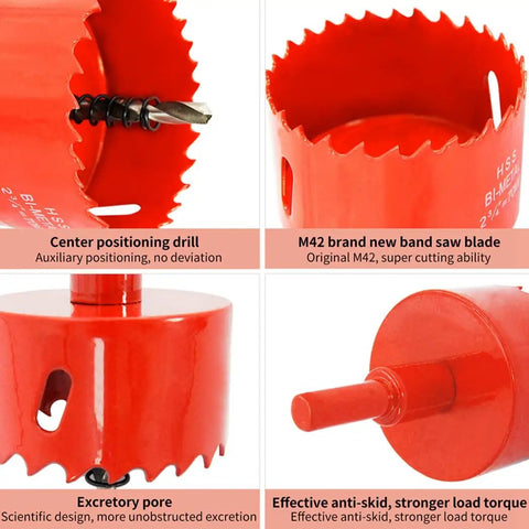 Heavy Duty One Point Five Inch Hole Saw Bimetal Cutter Cuts Wood And Aluminum Profiles Like Butter With Sharp High Speed Steel Blades And Built Like A Tank Durability For Tough Job Sites