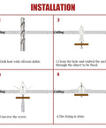 Installation steps for Drywall Anchor Kit With Hollow Wall Anchors And Screws Self Drilling Nylon Fasteners For Drywall.