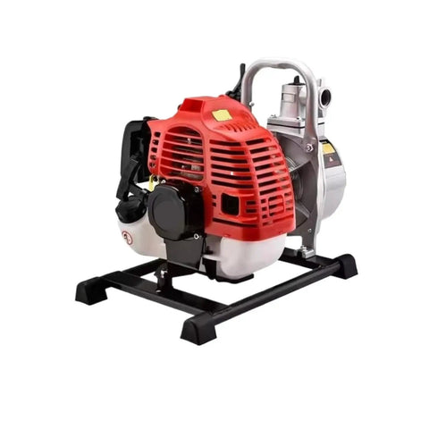 Heavy Duty Gasoline Mini Water Pump With High Lift Design And One Inch Port For No Fuss Yard Irrigation And Bulletproof Water Moving 2 4 Stroke Engine Compatible Models Anywhere side view of pump on black frame