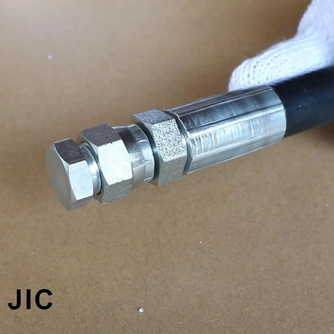 Close-up of JIC Cap And Plug Set For 37 Degree Flare Hydraulic Hose Fittings Carbon Steel 72 Pieces Sizes 4 6 8 10 12 16