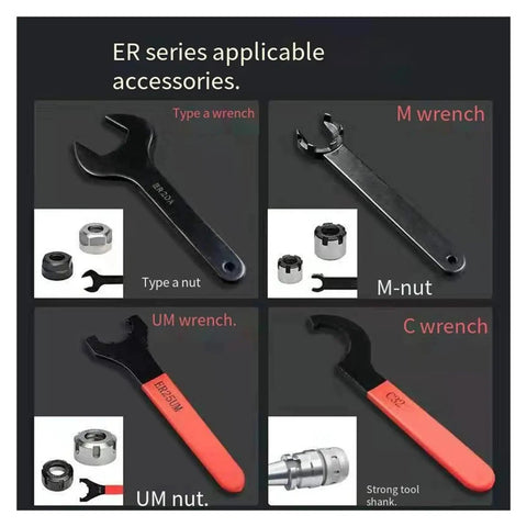 Heavy Duty ER Collet Chuck Wrench Key For CNC Milling And Lathe Tools With Precision Spanner Grip for various ER accessories.