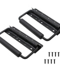 4.9 Inch Spring Loaded Folding Handle For Tool Boxes And Cases, Heavy Duty Surface Mount Case Handle With Rubber Grip, Includes Mounting Bases And Screws, Durable Cold Rolled Steel Construction, Black 2 Pack