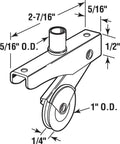 Diagram of Four Pack Sliding Screen Door Wheel Replacements For B701 B702 And B814 Durable Steel 1 Inch Wheel